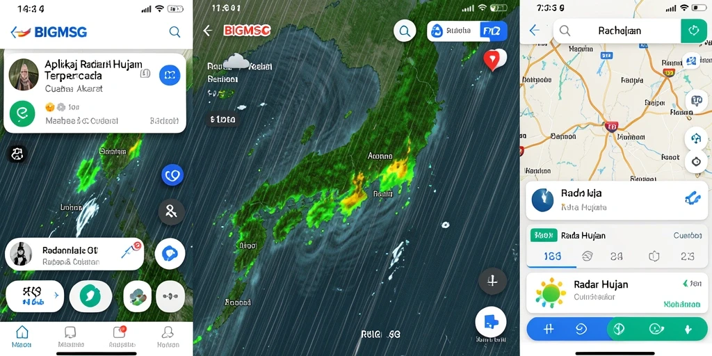 Tampilan antarmuka aplikasi BIGMSG dengan fungsi Radar Hujan yang informatif.