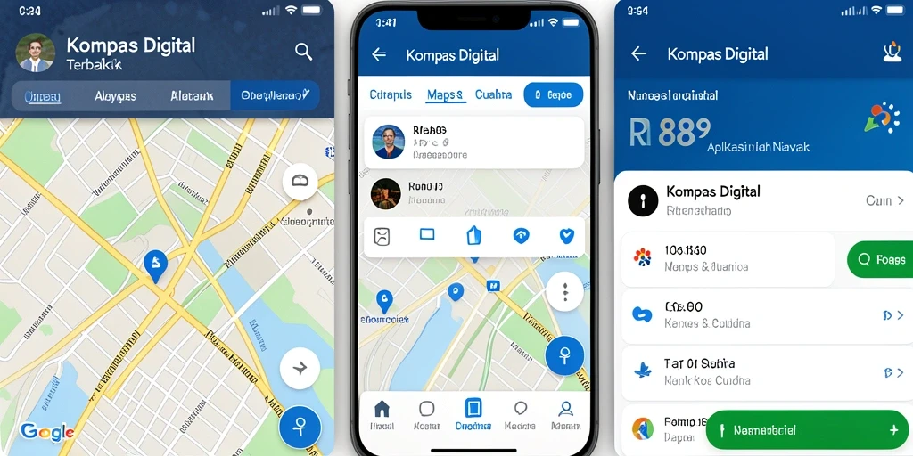 Tampilan antarmuka aplikasi Kompas Digital RI889 yang user-friendly.