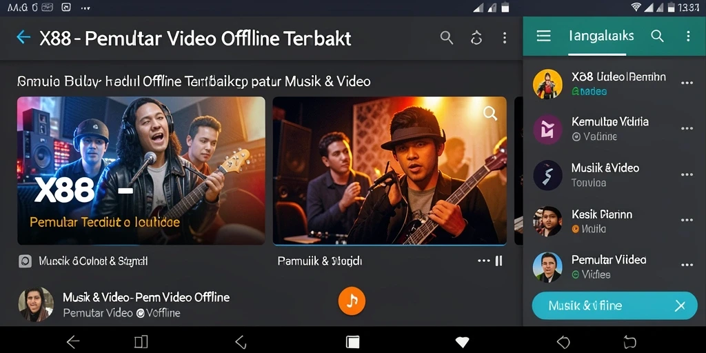 Tampilan antarmuka aplikasi X88 yang sederhana dan fungsional.