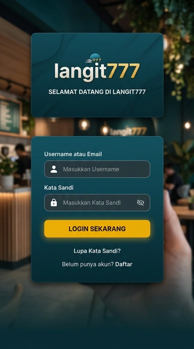 Tampilan halaman login langit777
